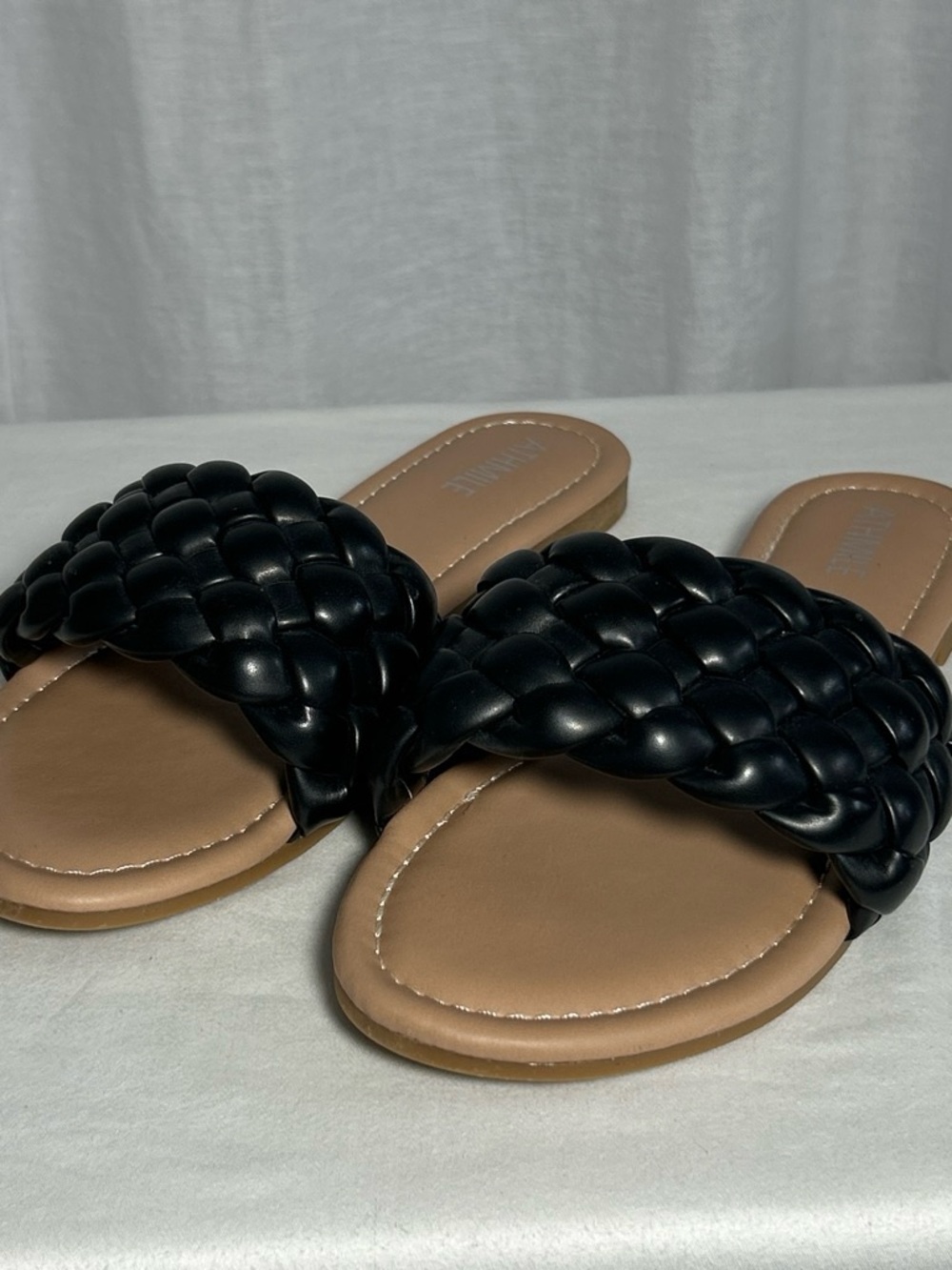Woven Slide Sandals for Women - Black